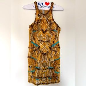 Diane von Furstenberg Amman Beaded Statement Multicolor Dress in Size M